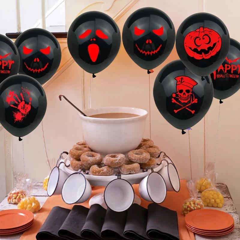 10pcs Halloween Party Balloon Pumpkin, Spider, and Skull Design, Perfect for Horror Decoration Halloween Decoration