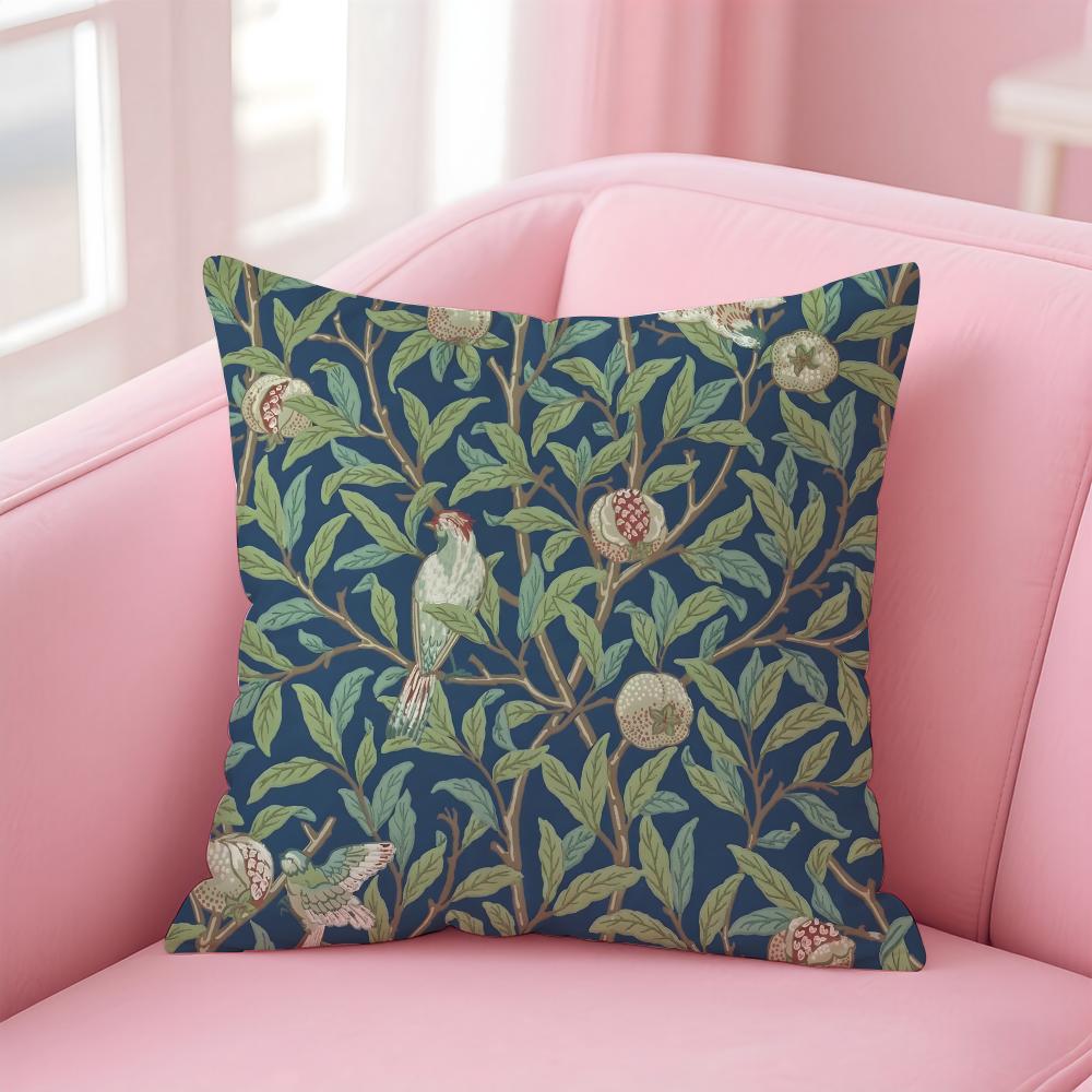 Art WWilliam Morris Cushion Cover Pillow Case Soft Skin Friendly Fabric Comfort  Concealed Zipper