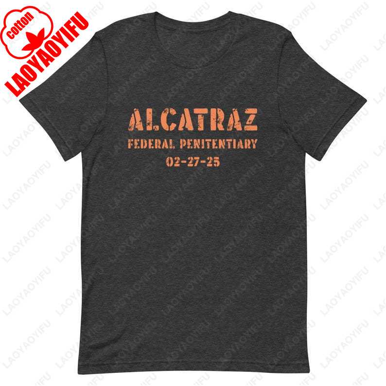 Distressed Prison TShirt San Francisco California Rock  Alcatraz Island Travel Souvenir Tee Summer Funny Print Unisex Cotton Top