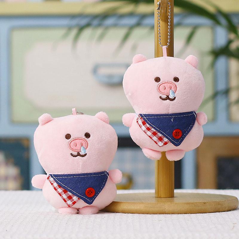 Plush Pig Pendant With Snot Scarf Cute Stuffed Animal Gift For Kids And Adults