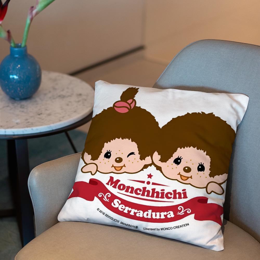 Tecknad M-Monchhichis Kuddfodral 2-i-1 Vändbart Plyschkuddfodral | Bil/Soffa/Säng | Perfekt Gåva