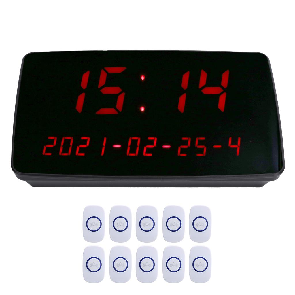 1 To 20 Wireless Pager Call Bell Signal Transmission Calling Button Equipment 110‑240VEU Plug