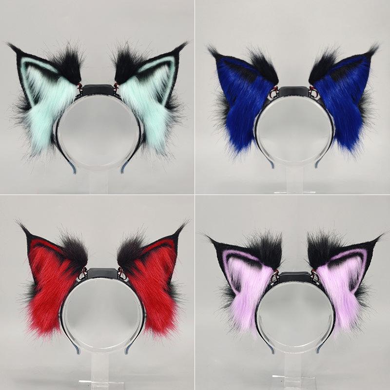 Gravity-Sensing Rechargeable Cat Ear Headband with Movable Fox Ears