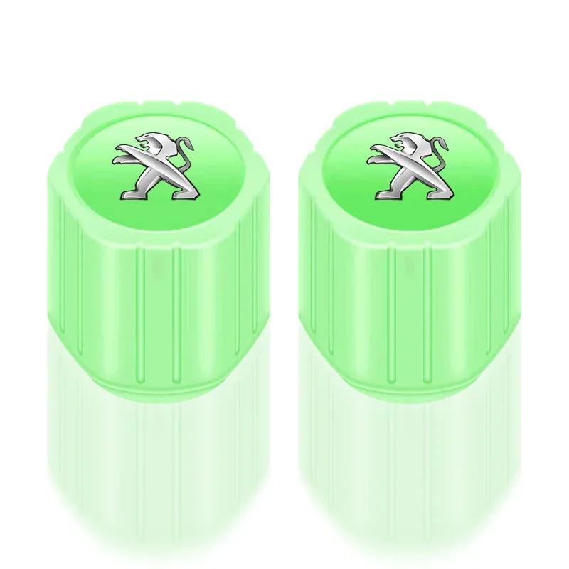 

Car Sticker 4Pcs Luminous Car Tire Valve Caps Badge Emblem Accessories For Peugeot 206 308 307 208 207 3008 2008 508 407 301 406