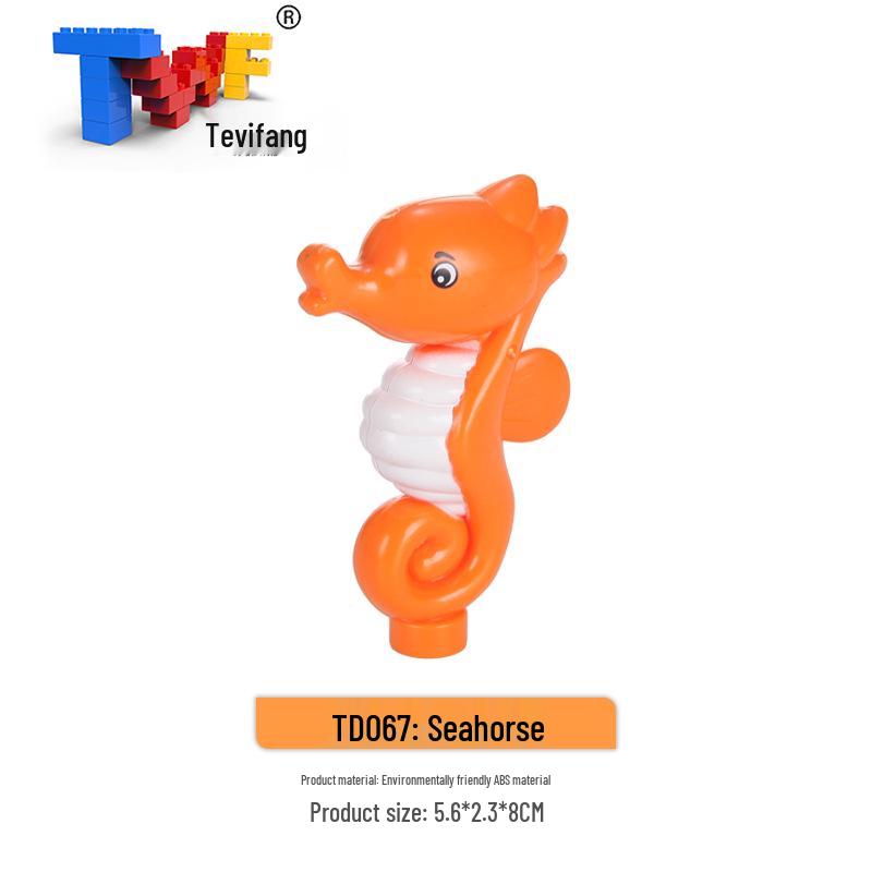 Large Particle Building Blocks: Compatible Prairie Ocean Animal Farm Educational Toys for Kids