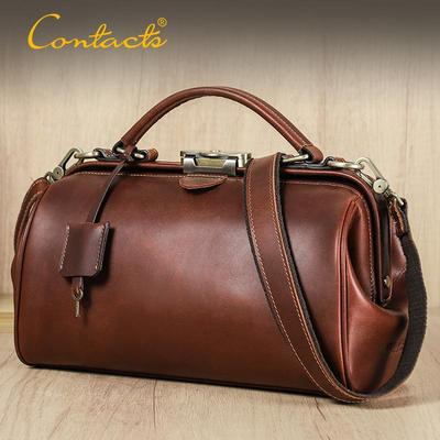 Retro Color-Changing Leather Women's Crossbody Handbag with Metal Buckle