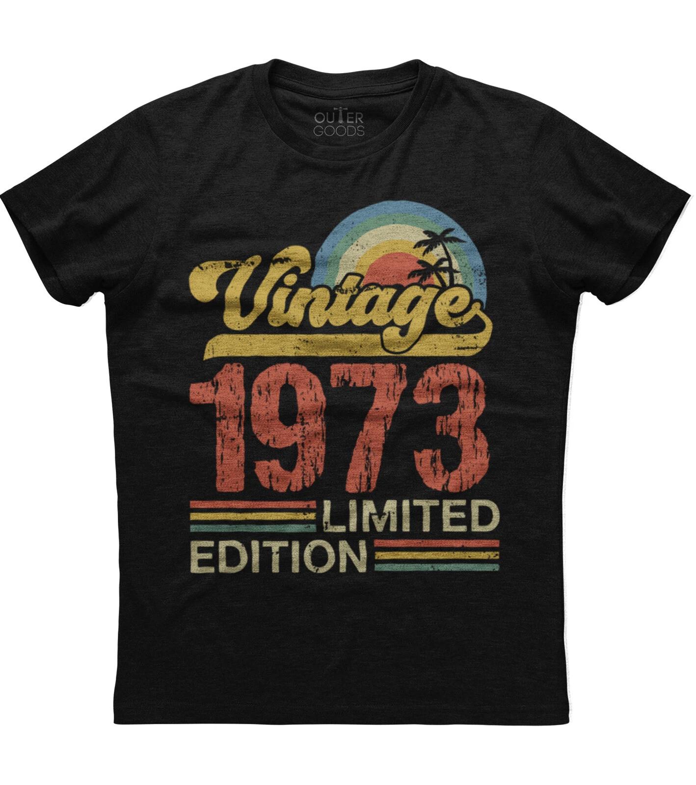 Birthday Gift Classic Old Vintage 1973 Limited Edition Rainbow Palm Tree T-shirt S