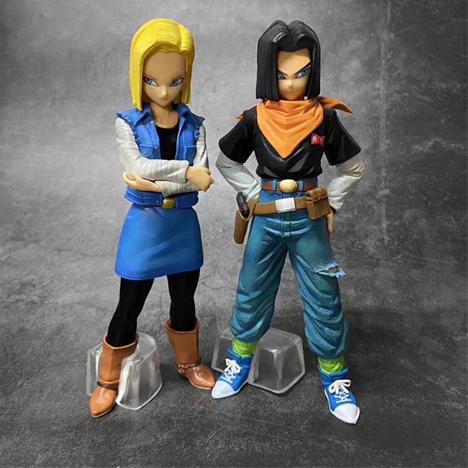 In Stock Android 17 18 Figure Dragon Ball Z Pvc 24Cm Action Figures Collection Model Toys For Children Christmas Gifts