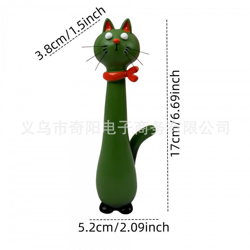 Handcrafted Resin Cat Vase Desk Decor Whimsical Animal-Shaped Flower Holder In Nordic Style
