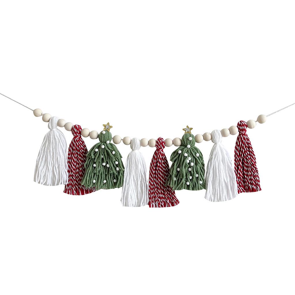

Bohemian Tassel Christmas Fireplace Decoration Banner Christmas Tassel Pull Flag