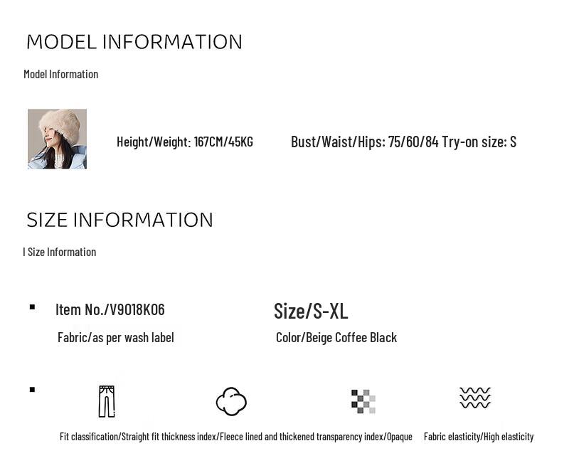 VICTORIA&VERA Women's Fleece-Lined High-Waisted Straight-Leg Casual Pants V9018K06