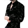 Spring and Autumn New Men's Men's Long Sleeve Shirt Casual Printed Shirt