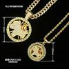 Gold Horse Pendant Necklace with Red Diamond Accents, Zinc Alloy, 45mm/62mm