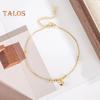 Women Anklet Alloy Beads Little Bell Decor Solid Color Lobster Clip Adjustable Length Lightweight Daily Vacation Beach Ankle Chain Jewelry