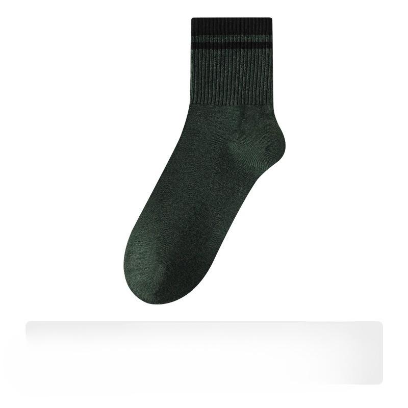 

Мужские осенне-зимние утолщенные носки до середины икры из чистого хлопка, спортивные носки с цветными блоками, длинные носки с защитой от запаха и влагопоглощением для зимы 1 pair