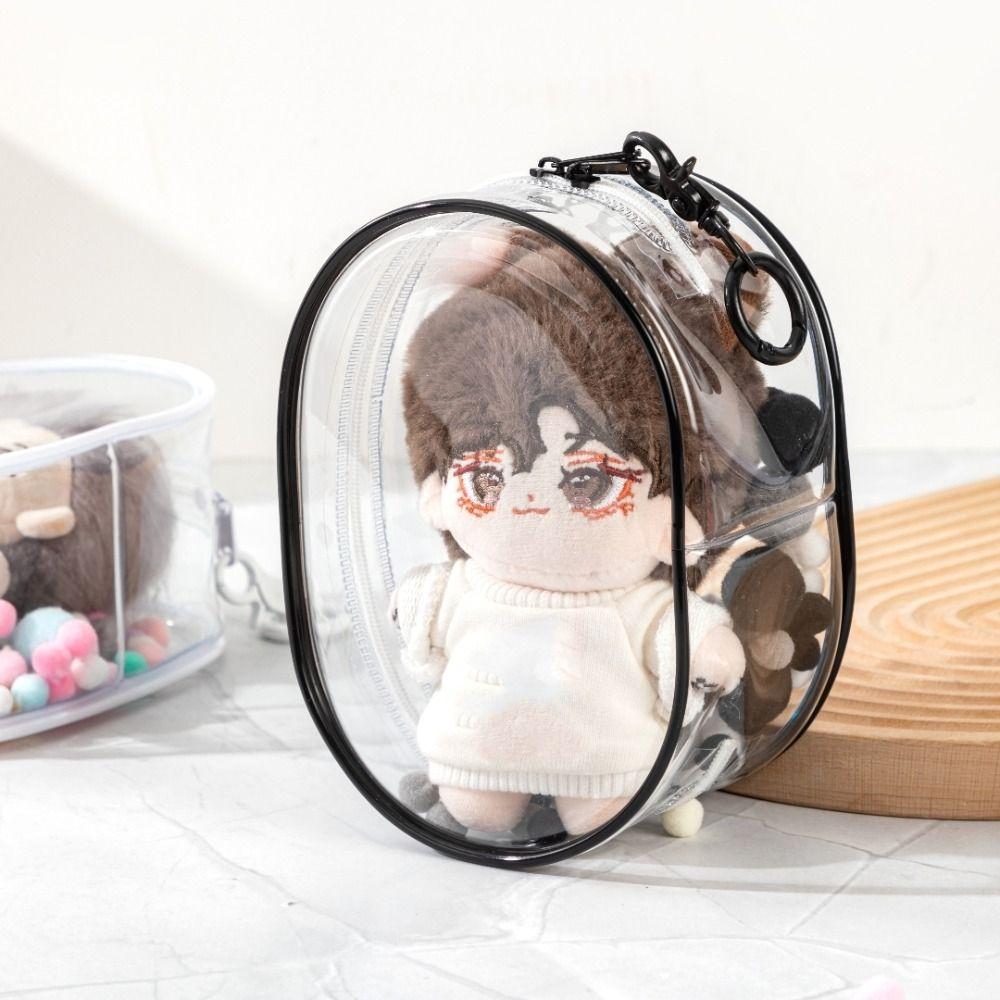 PVC Cotton Doll Display Bag with Keychain Cotton Doll Storage Bag  Outdoor
