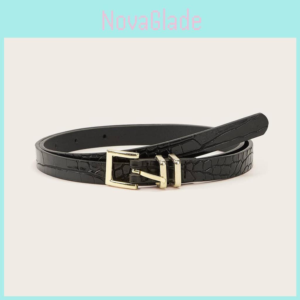 Crocodile Textured Womens Fashion Belt With Alloy Buckle For Business And Casual Wear