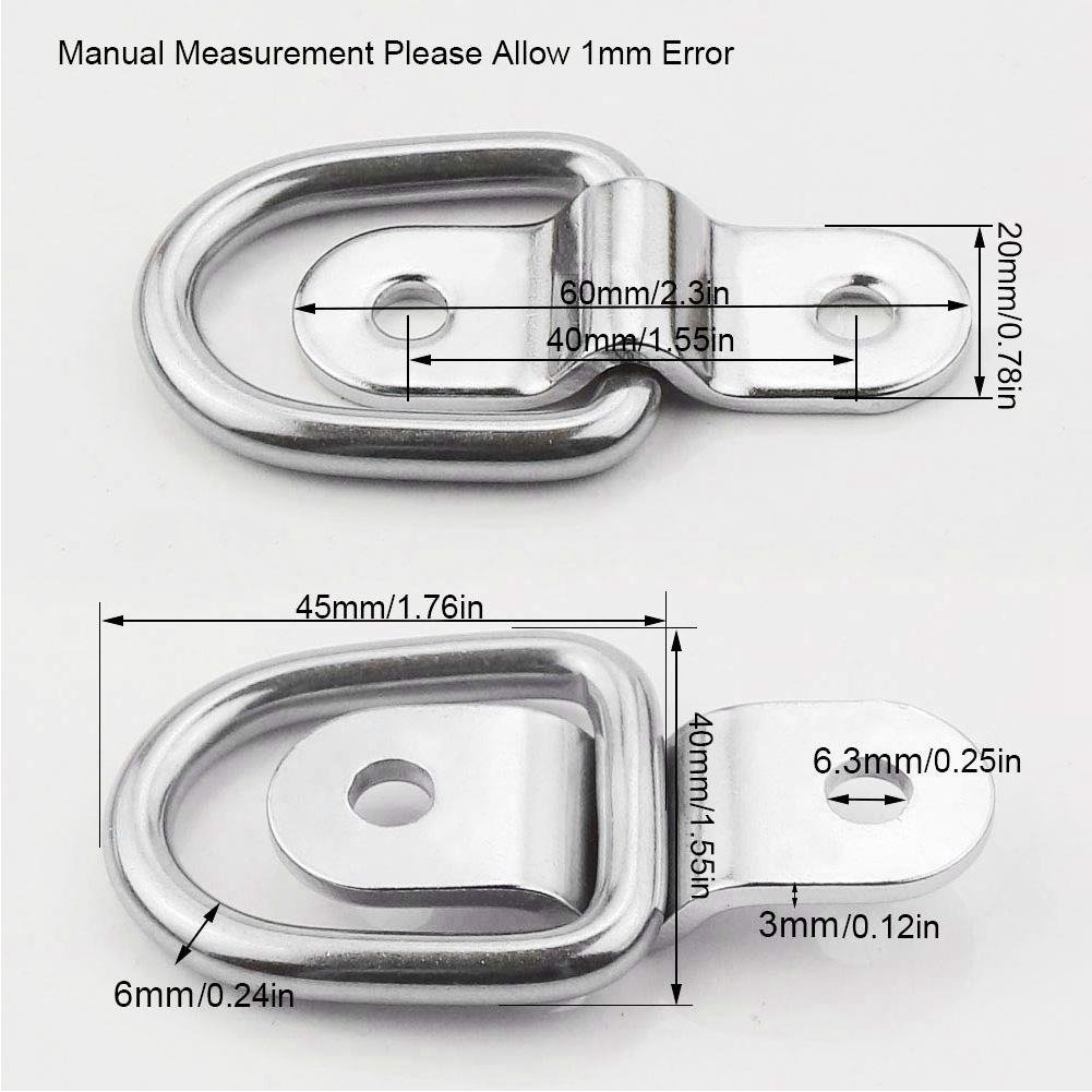 Car Trailer Tie Down D Ring Secure Lashing Towing Anchor Hooks for Trucks RvV Campers Van Atv Suv Boat