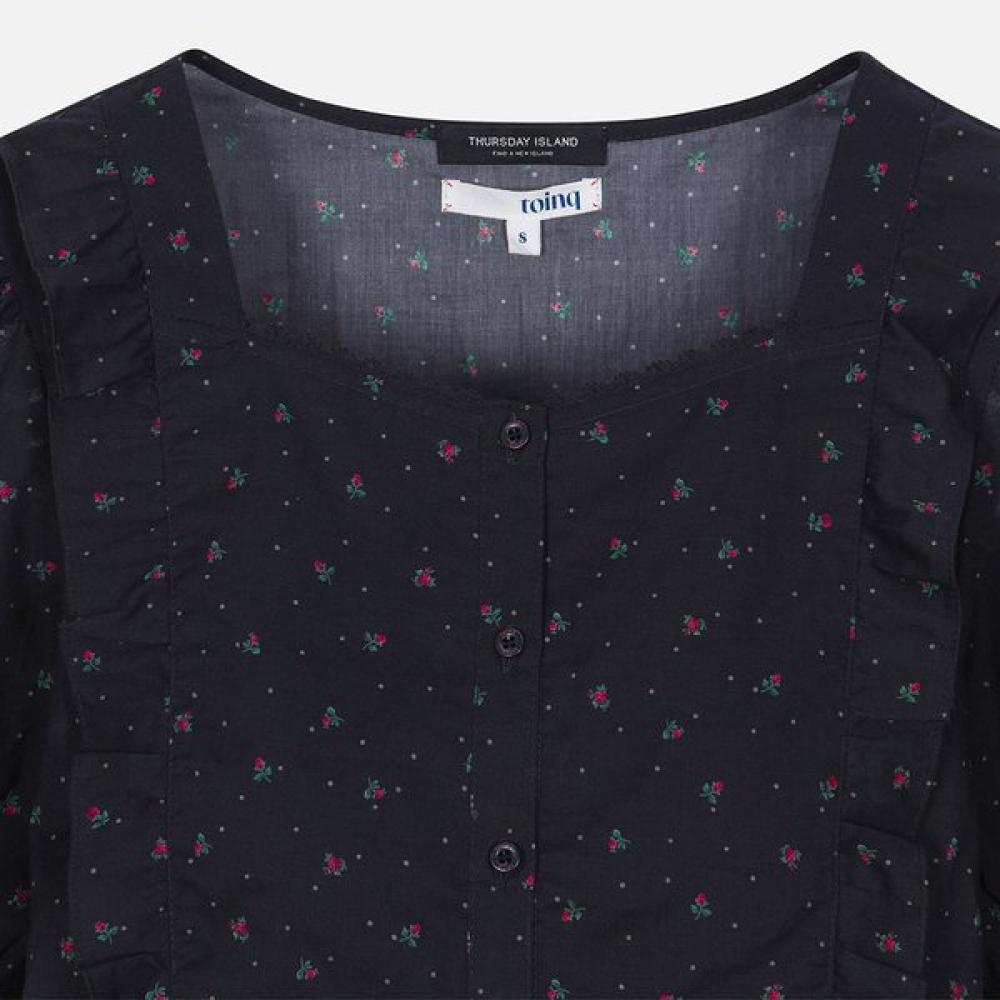 Thursday Island Women Flower Square Neck Peplum Blouse T264mbl944w