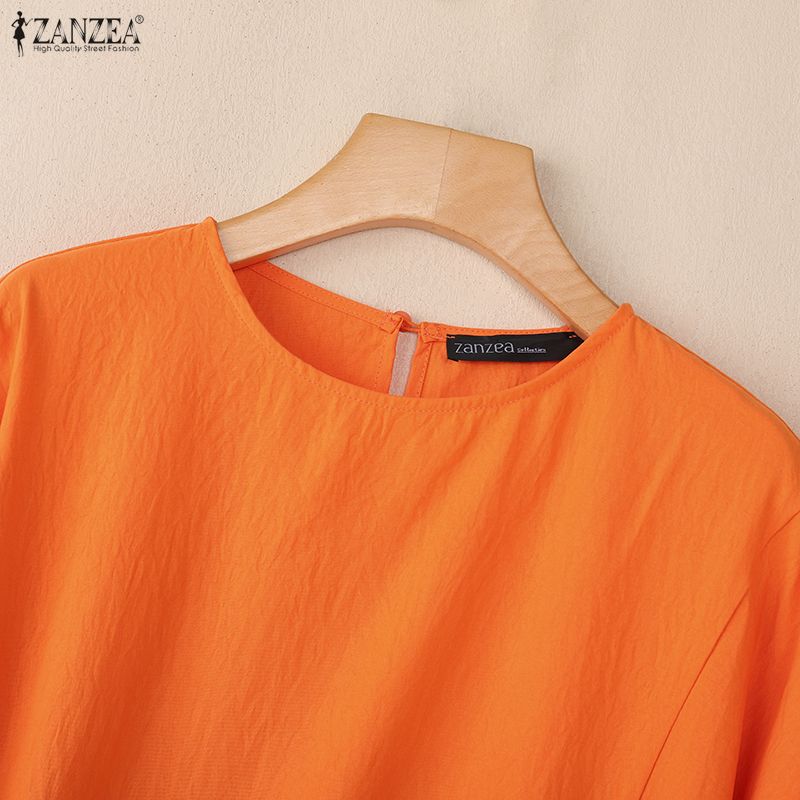 ZANZEA Women Short Sleeve Blouse and Pants Summer Two Piece Suit Sets