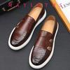 New Arrival Men's Casual Shoes Embossed Leather Men Luxury British Style Penny Loafers Mens Slip-on Thick Sole Flat Shoes