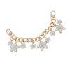 Elegant Purse Chain Strap Alloy Chain Replacement with Flower Charm Fashion Decoration for Shoulder Bags and Purses