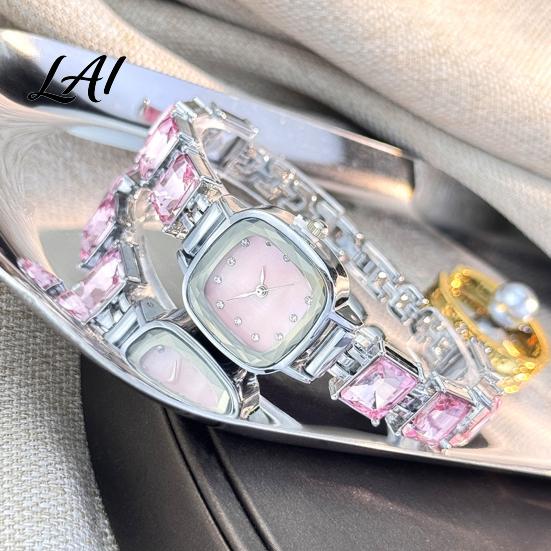 Rhinestone Band Ladies Watch Square Dial Women Bracelet Watch Luxury Strap Analog Daily Casual Wear Wrist Fashion Accessories
