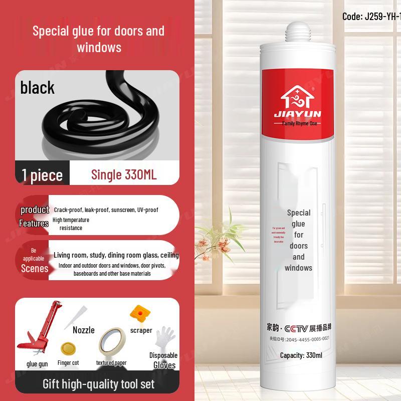 Silicon Negru Impermeabil Etanșant pentru Ferestre și Uși pentru Chituire Margine Goluri, Adeziv Sticlă Anti-Mucegai