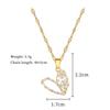 Stainless Steel Chain Necklace Creative Zircon Flower Love Heart Pendant Necklace for Women Girls Sweet Jewelry Gifts for Lover