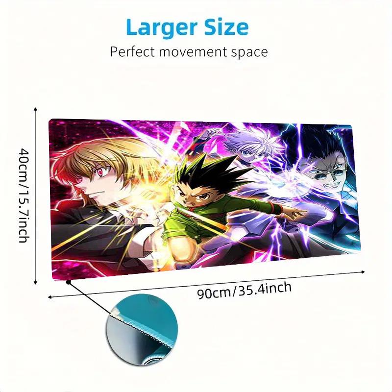 Tappetino per Mouse Anime Hunter x Hunter Grande Cuscino per Tavolo da Gioco Antiscivolo per Laptop Tablet Mousepad Grande Tappetino XXL Mini PC Playmat Con bordo bloccato