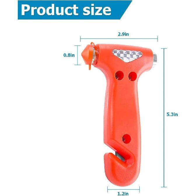 Car Safety Hammer Seatbelt Cutter Auto Emergency Escape Hammer Glass Breaker and Seat Belt Cutter Striking Escape Tool for Car