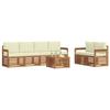 Outdoor Sofa Set 7 pcs Natural and Cream Solid Acacia Wood