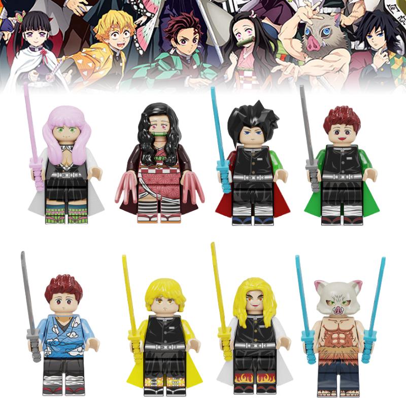 Demon Tanjiro Slayer Minifigures Nezuko Building Block Puzzle Toy Kids Gifts
