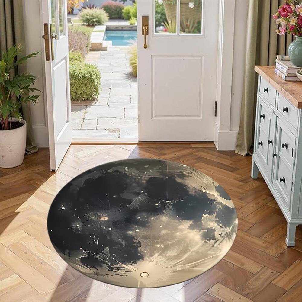 Stars Moon Round Floor Mat Design for Kitchen Decorate room Balcony Entryway Antislip Round Carpet Decorate Offices Birthday Christmas Gift