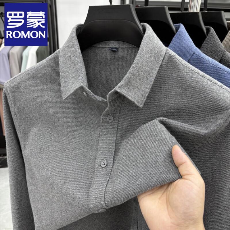 Romon Men's Wool Blend Long-Sleeve Thermal Shirt