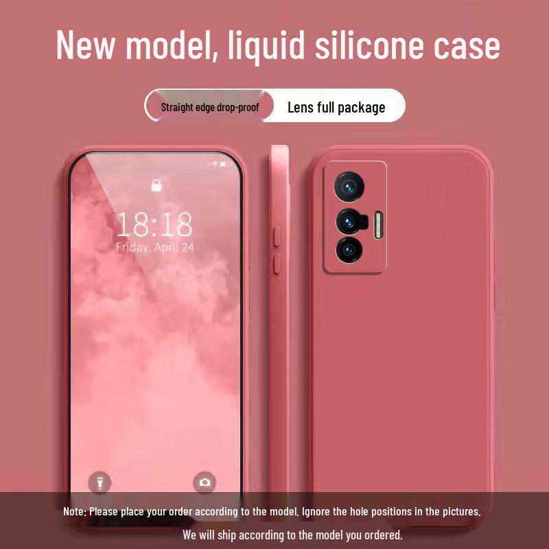 Vivo X70 Liquid Silicone Case - Solid Color, Full Coverage, Anti-Drop, Soft Edge