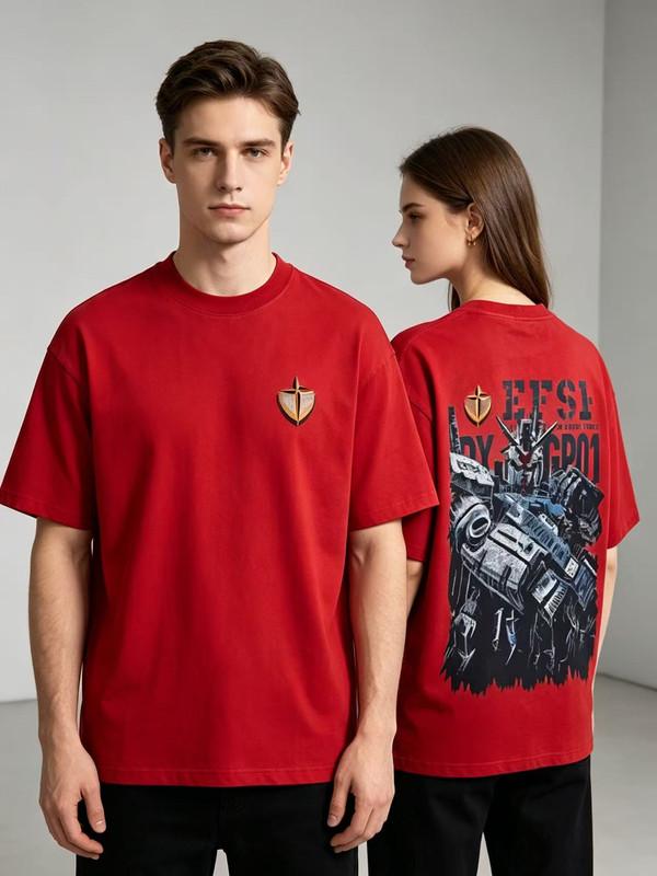 Unisex Shirt Cotton Oversize Large Size Providance Mobile Suit Gundam Vintage Washed T-Shir