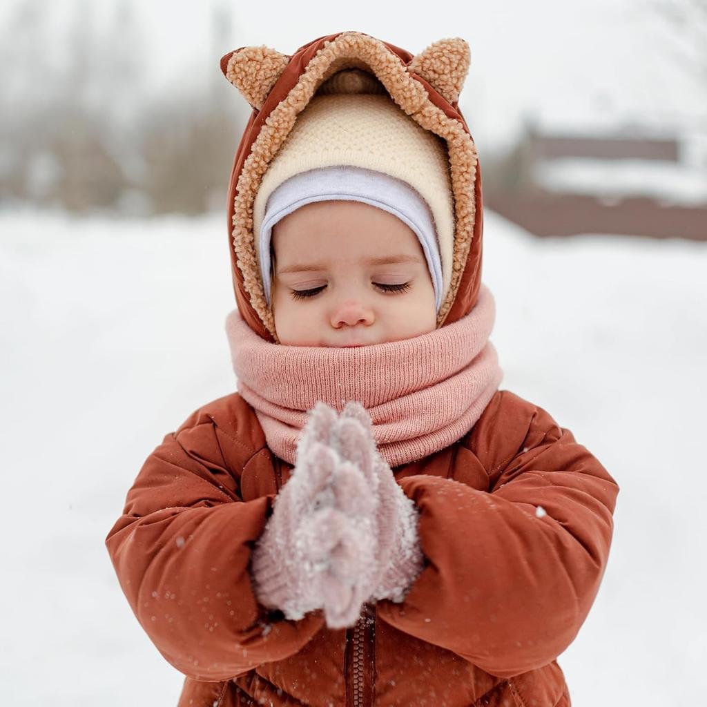 American Trends Toddler Magic Gloves Kids Winter Gloves Toddler Warm Mittens Kids Knitted Mittens for Baby Boys Girls