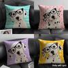 Dalmatian Dog With Glasses Cushion Cover Linen Organic Fabric DoubleSided Printing Sofa Breathable Home Decor Gift Pillow Case