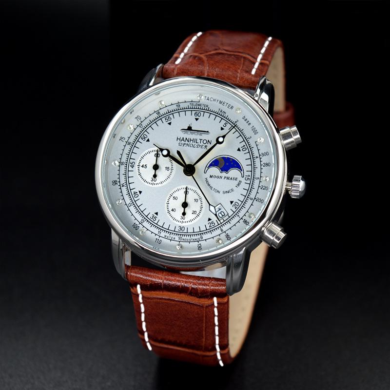 Moon Phase Waterproof Quartz Watch for Men - Multifunctional Student Gift Trend