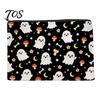 Durable Data Cable Organizer Cosmetic Bag, Halloween Pattern Print Makeup Canvas Student Stationery Pencil Pouch Zipper Pouch, for Change Storage Cute