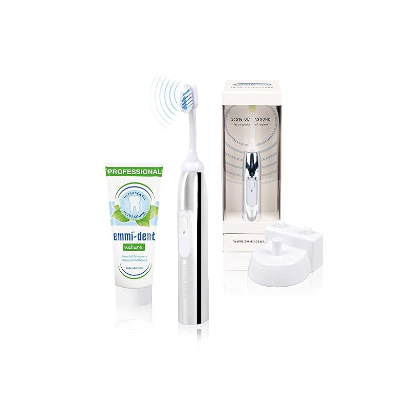 

Emmident ultrasonic electric toothbrush starter set silver