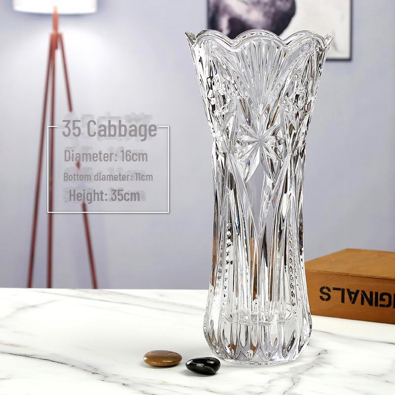 Extra Large Transparent Glass Vase, 50cm Height, Wide Diameter for Flower Arrangements, Living Room Decor, Hydroponic Lucky Bamboo