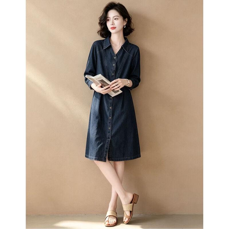 EST+II Women's Vintage Denim Shirt Dress