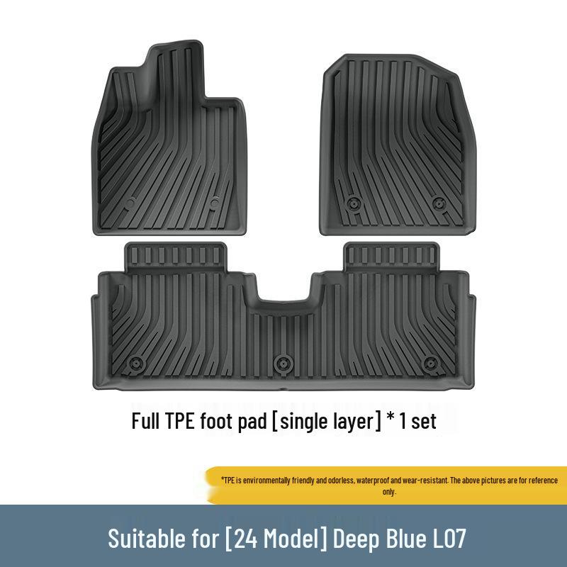 24 Deep Blue L07 Car Floor Mats - Dirt-Resistant, Custom-Fit, Eco-Friendly TPE Trunk and Floor Mats
