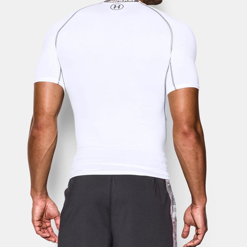 Under Armour Training Sports Compression Short Sleeve Tee Men Tops White 1257468-100