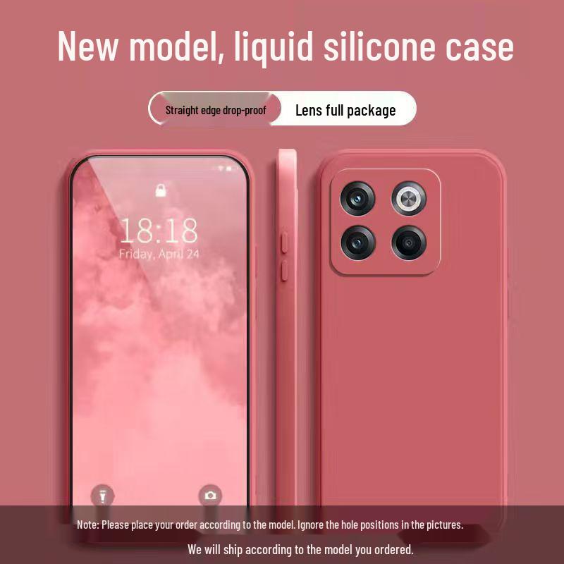 OnePlus Ace Pro Liquid Silicone Protective Case: Full Coverage, Drop-Proof, Solid Color, Skin-Friendly, Simple Design.