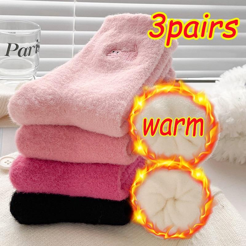 

Winter Warm Thicken Coral Plush Socks Thermal Snow Home Sleep Floor Kawaii Sock Cute Cat Mink Fleece Super Soft Socks for Women
