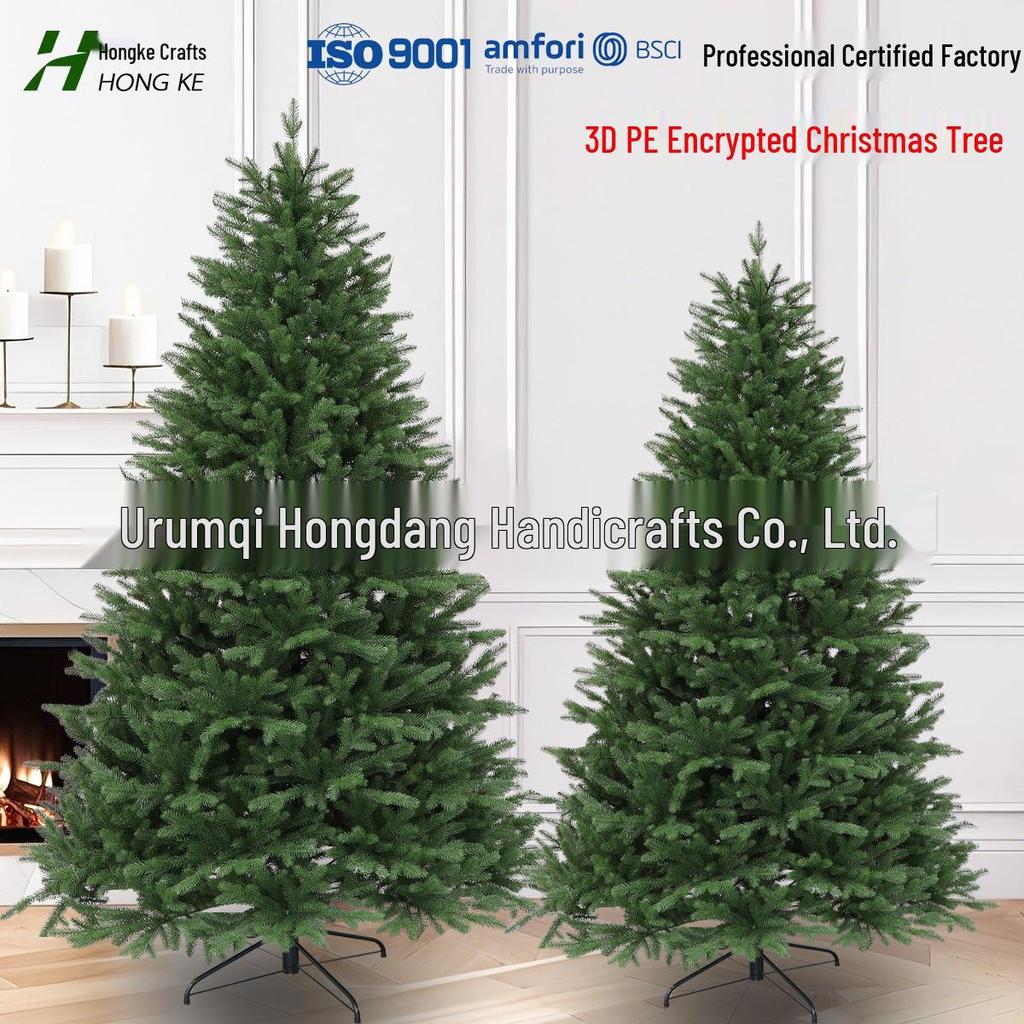 Luxurious Pre-lit Pure PE Pine Christmas Tree - Dense and Realistic Simulation