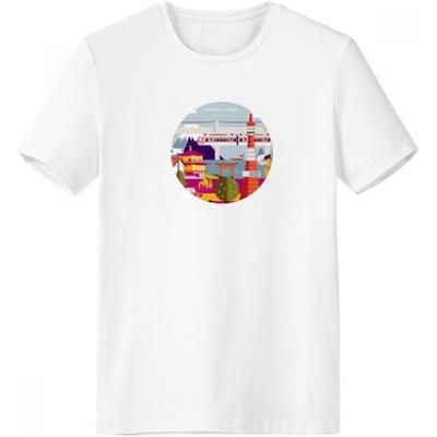 Local Japanese Famous Sightseeing Crew-Neck White T-shirt Spring Summer Tagless Comfort Sports T-shirts Gift